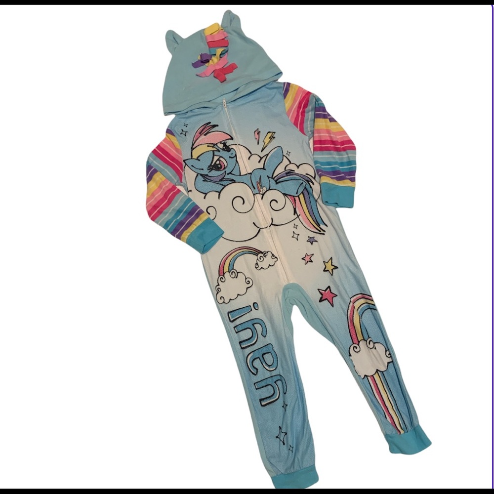 My Little Pony Rainbow Dash fleece zip-up union suit in size 6